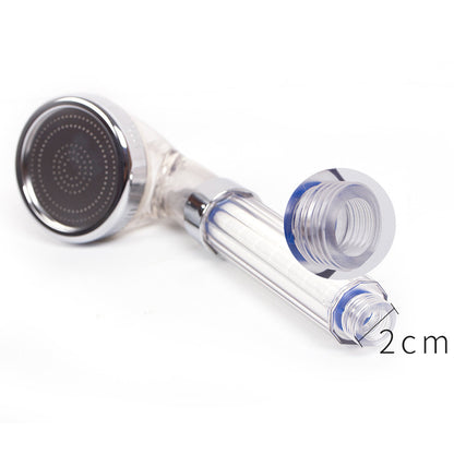 Large filter pressurized water-saving shower head