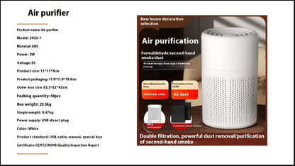 Household Indoor Methanol Odor Removal Filter Desktop Small Air Purifier